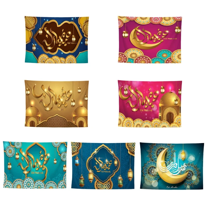 

Eid Mubarak Decor лунный замок Рамадан гобелен мусульманский домашний фестиваль Настенный декор G99A