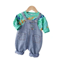 new spring autumn baby clothes suit children girls boys casual t shirt overalls 2pcssets toddler cotton costume kids tracksuits