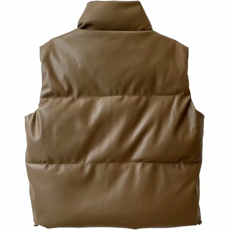 Жилет из натуральной кожи женская зимняя куртка без рукавов овечьей с