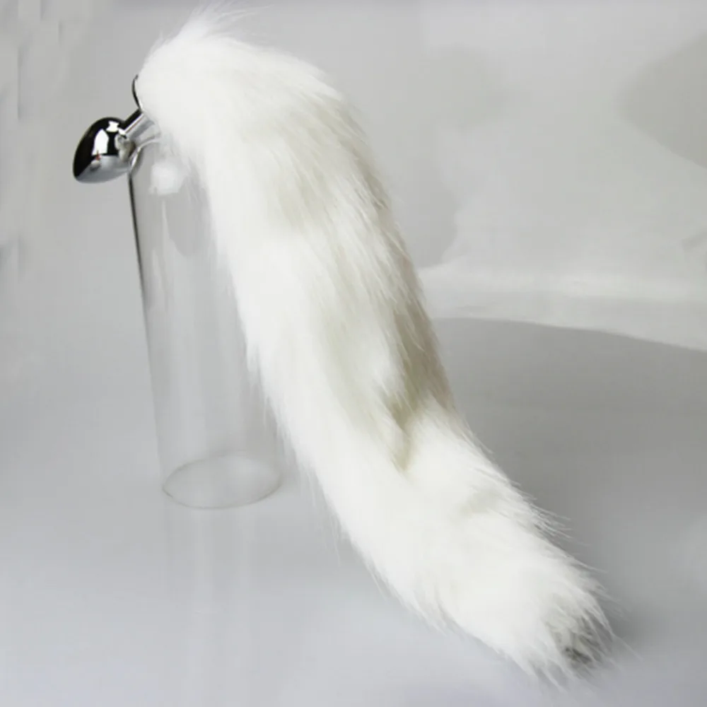 Анальная пробка БДСМ флирт лисий хвост металлическая поддельная пушистая