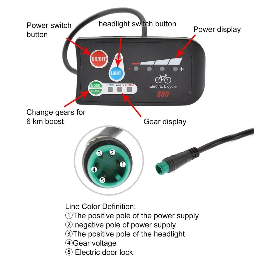 

Useful Scooter Meter Easy to install and use Lightweight LED Power Board Bicycle Replace Accessory Parts Bike Control Panel