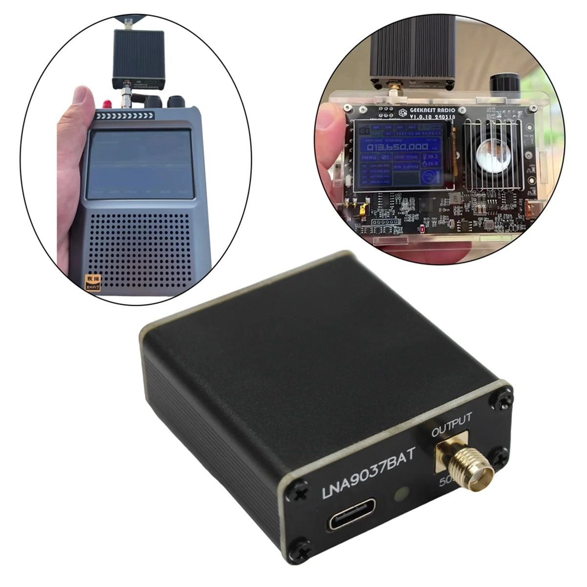 100K-6GHz LNA RF Amplifier Full Band Low Noise 9037BAT Radio Signal