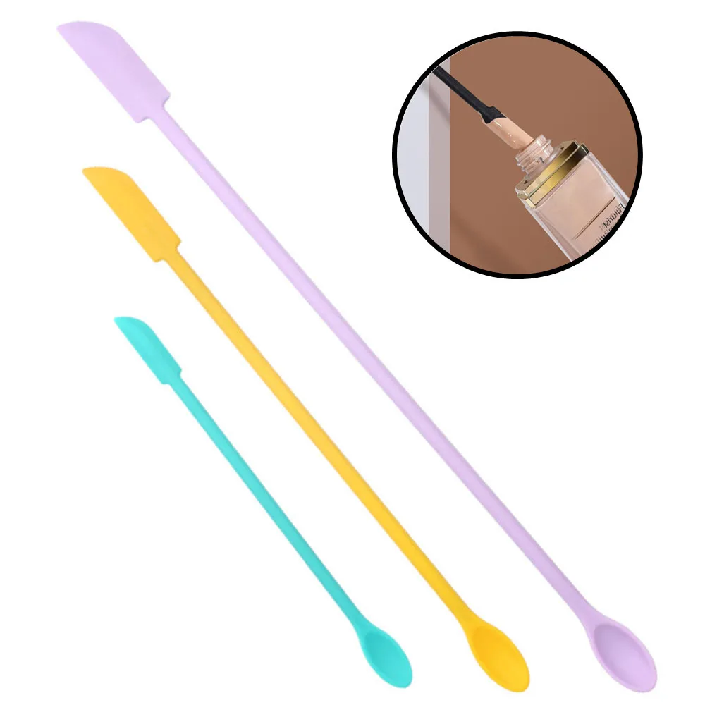 

Double-Headed Scraper Creative Mini Silicone Small Tip Spatula Cosmetics Heat-Resistant Safe Spatula Foundation Makeup Tool 3pcs