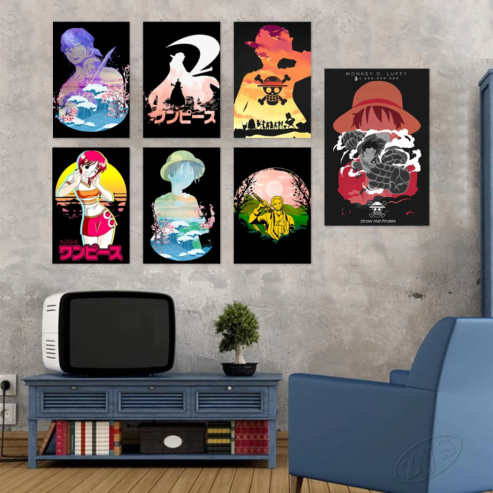 

Цельная домашняя декоративная Обезьяна D. Luffy холст HD Печать нами картины модульные ророноа Зоро картины настенные художественные плакаты