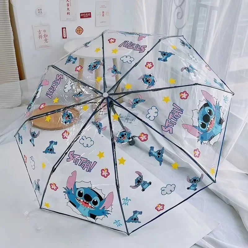 Зонт Disney Stitch милый аниме-мультфильм полностью автоматический складной зонт