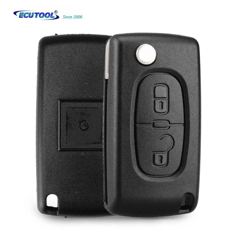 

New 2 Button Remote Flip Folding car Key Shell Case fob For Peugeot 107 207 307 308 407 807 CE0536 VA2 Blade