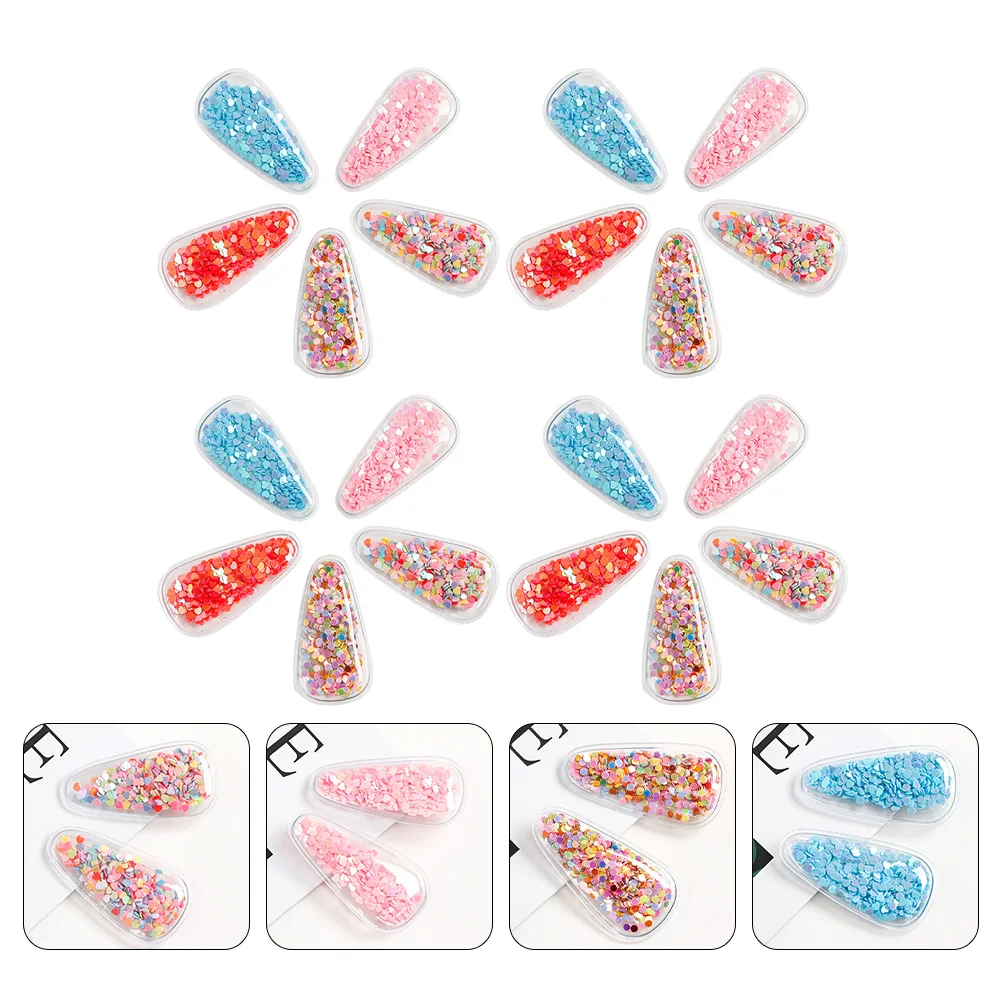 

Hair Clips Clip Quicksand Hairpin Snap Diy Barrettes Material Sequin Glitter Materials Hairpins Kids Girls Transparent Novelty