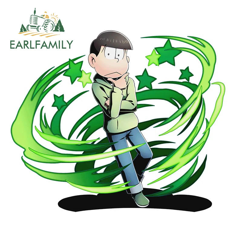

EARLFAMILY 13cm x 11cm for Osomatsu San Car Stickers Fashionable Scratch-Proof Decals Sunscreen Cartoon Car Door Protector