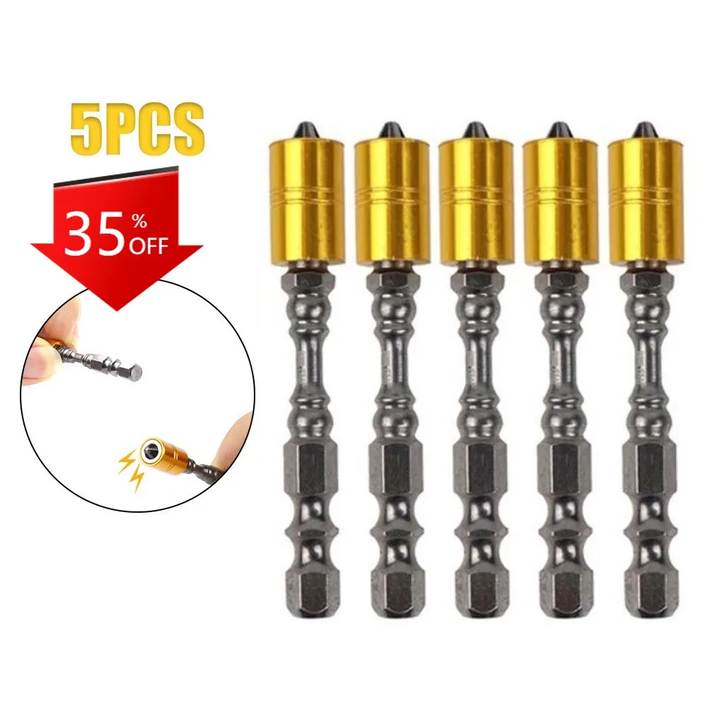 

5pcs Electric Screwdriver Hand Tool Magnetic Screwdriver Bit Kit 65mm Electric Screwdriver Single Head