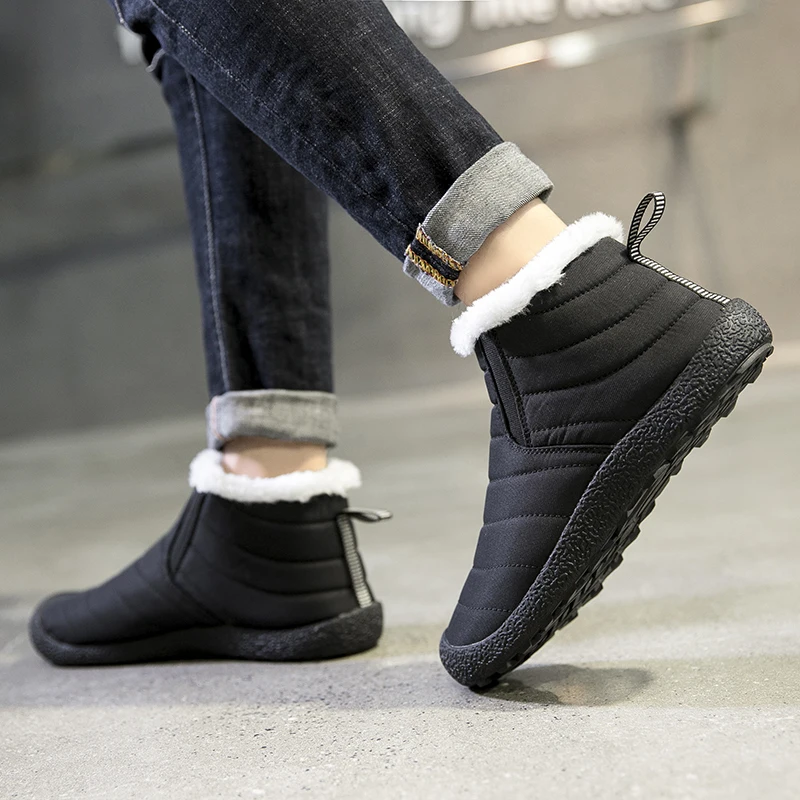 Outdoor Warm Hiking Boot Man 2022 Winter Women Men Boots Plush Leather Lace-up Waterproof Sneakers Climbing Hunting Shoes Unisex