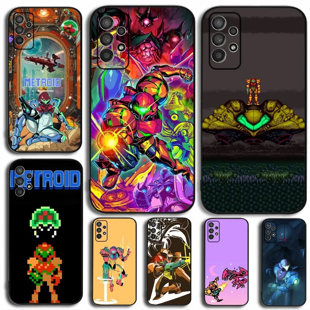 Чехол для телефона Game M-Metroid Samsung Galaxy A13 A21s A22 A31 A32 A52 A53 A71 A80 A91 Мягкий черный чехол