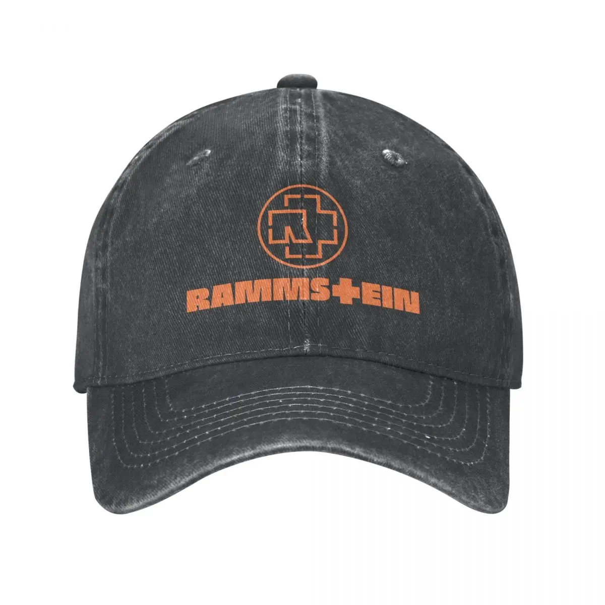 

Винтажная оранжевая бейсболка Ramstein с логотипом, винтажная Потертая джинсовая Снэпбэк Кепка в стиле унисекс, уличные летние кепки