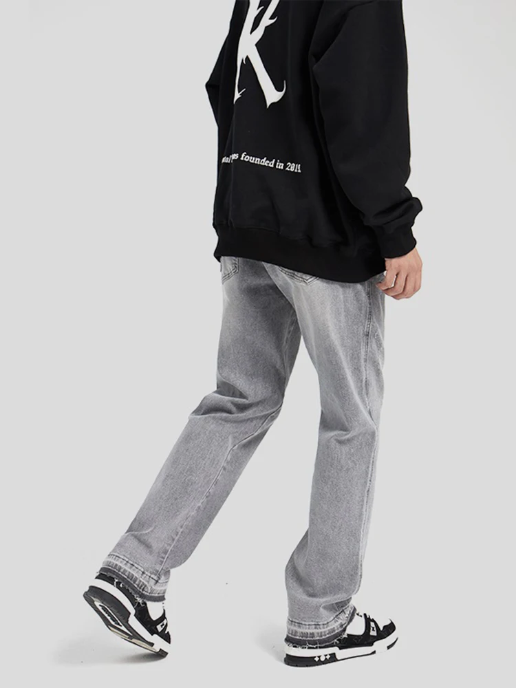 Spring Autumn Men's Baggy Homme Casual Pants Classic Style Jeans Blue Loose Straight Biker Denim Trousers Traveling Cotton Brand