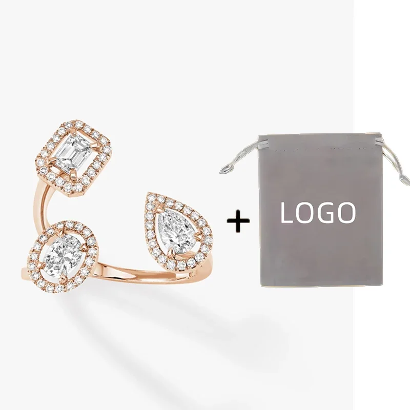 Высококачественные роскошные открытые кольца серии MY TWIN с геометрическим