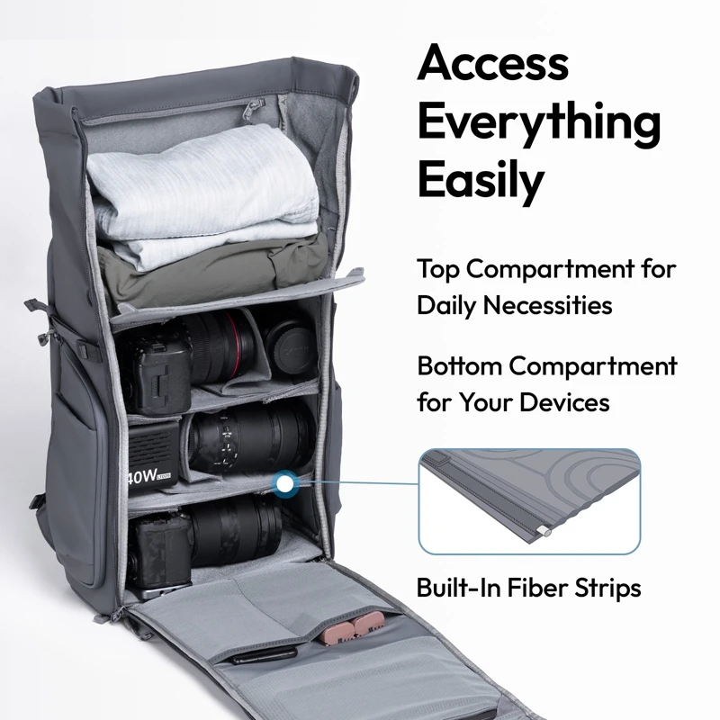 Ulanzi BP04 23L-27L Рюкзак с твердым корпусом для камеры путешествий на открытом воздухе