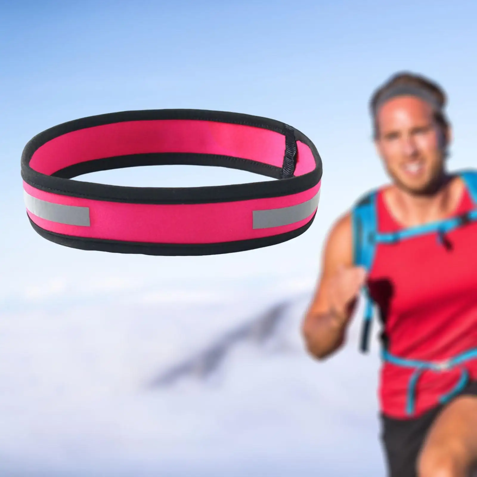 Спортивная повязка на голову светоотражающая поглощающая пот Нескользящая для