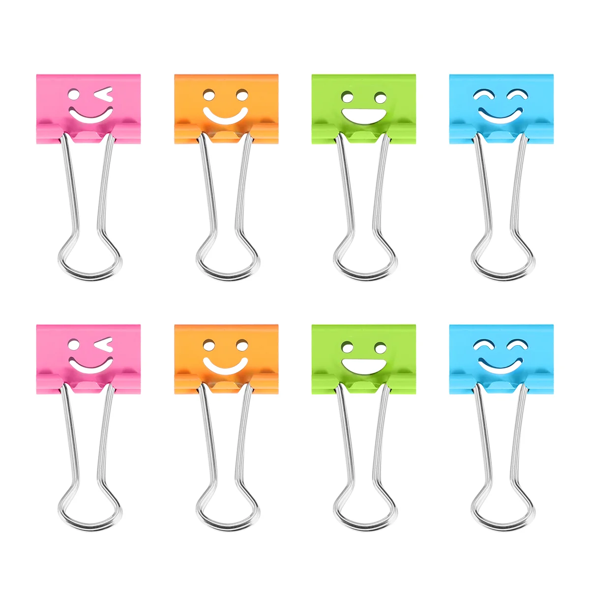 

NUOLUX Binder Clips Smile Face File Paper Clip for Home School Office (Mixed Color)