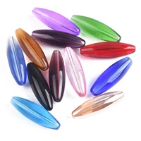 5pcs long oval shape 40x12mm glossy crystal glass loose beads for diy jewelry making