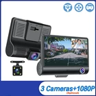 Автомобильный видеорегистратор Xiomi, 3 камеры с объективом 4,0 дюйма, двойной объектив, запасная камера заднего вида, видеорегистратор, авторегистратор, видеорегистраторы, видеорегистратор