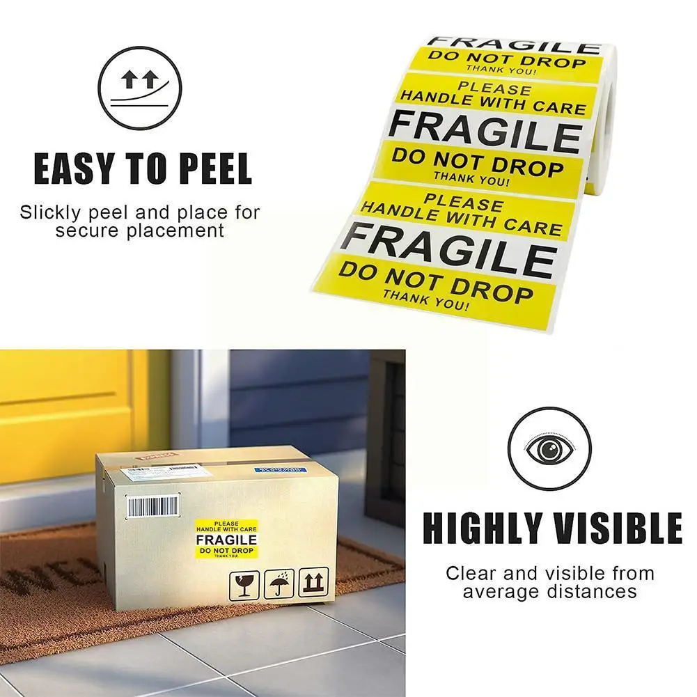 

500 Stickers Fragile Stickers Please Handle With Care Do Not Drop Thank You Warning Labels For Goods Package Delivery Box D I7f3