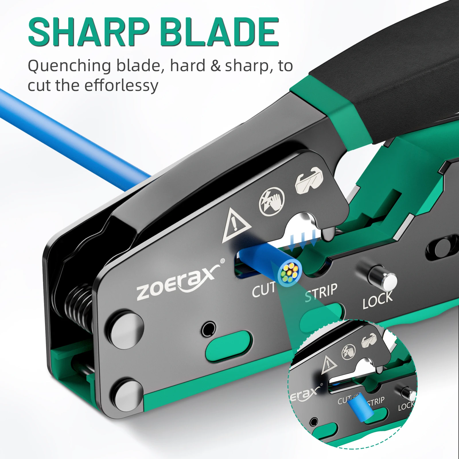 Фото Обжимной инструмент ZoeRax RJ45, обжимной резак для Cat6 Cat5 Cat5e 8P8C, модульный разъем Ethernet, универсальный инструмент для проводов №3