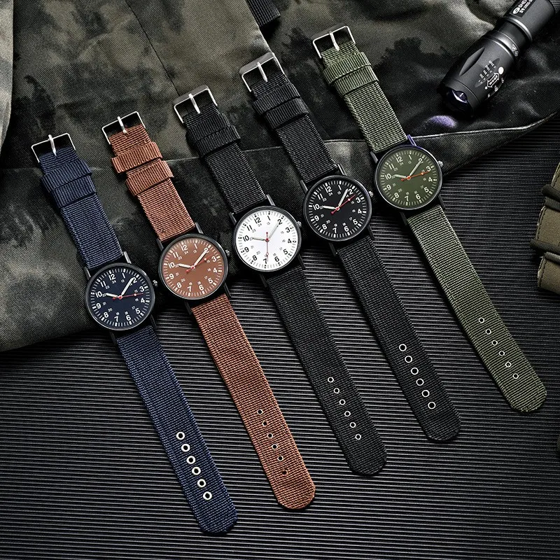 New Night Glow Outdoor Watch Men's Knitted Watch Strap Sports Quartz Watch High End Fashion Men's Essential