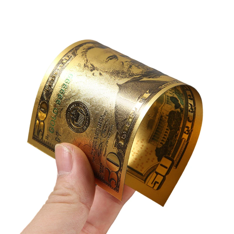 7/8/36 шт. Золотая Америка доллары США банкноты из золотой фольги поддельные