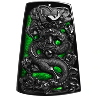 burmese jade dragon pendant necklaces talismans luxury jewelry charm emerald natural necklace gifts for women black jadeite