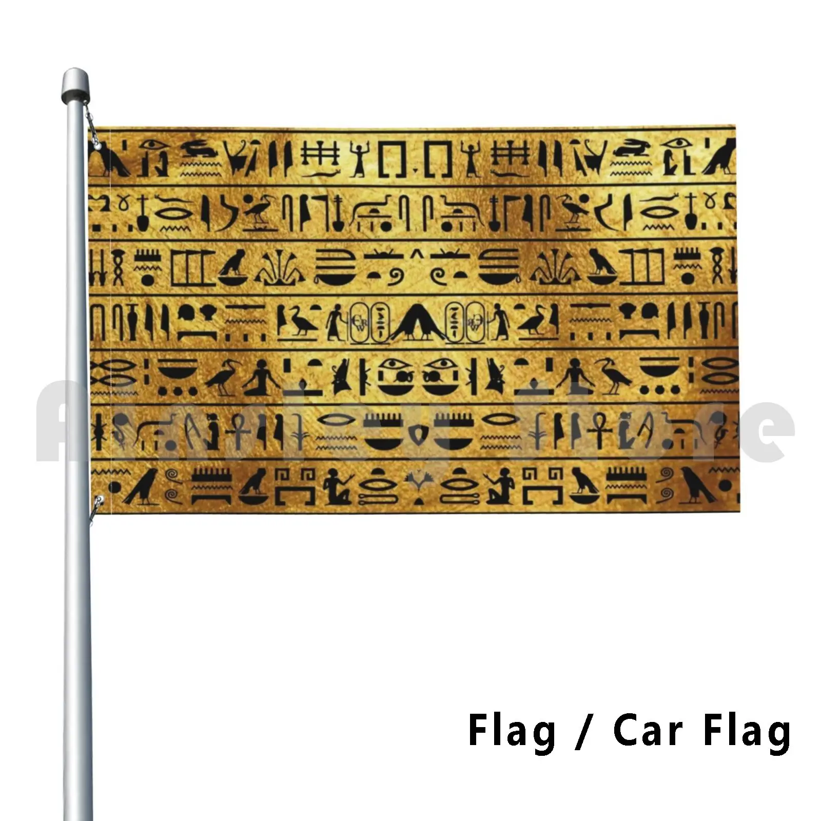 

Gold And Black Hieroglyphics Outdoor Decor Flag Car Flag 2235 Sphinx Giza Pyramid Khufu Cairo King Tut