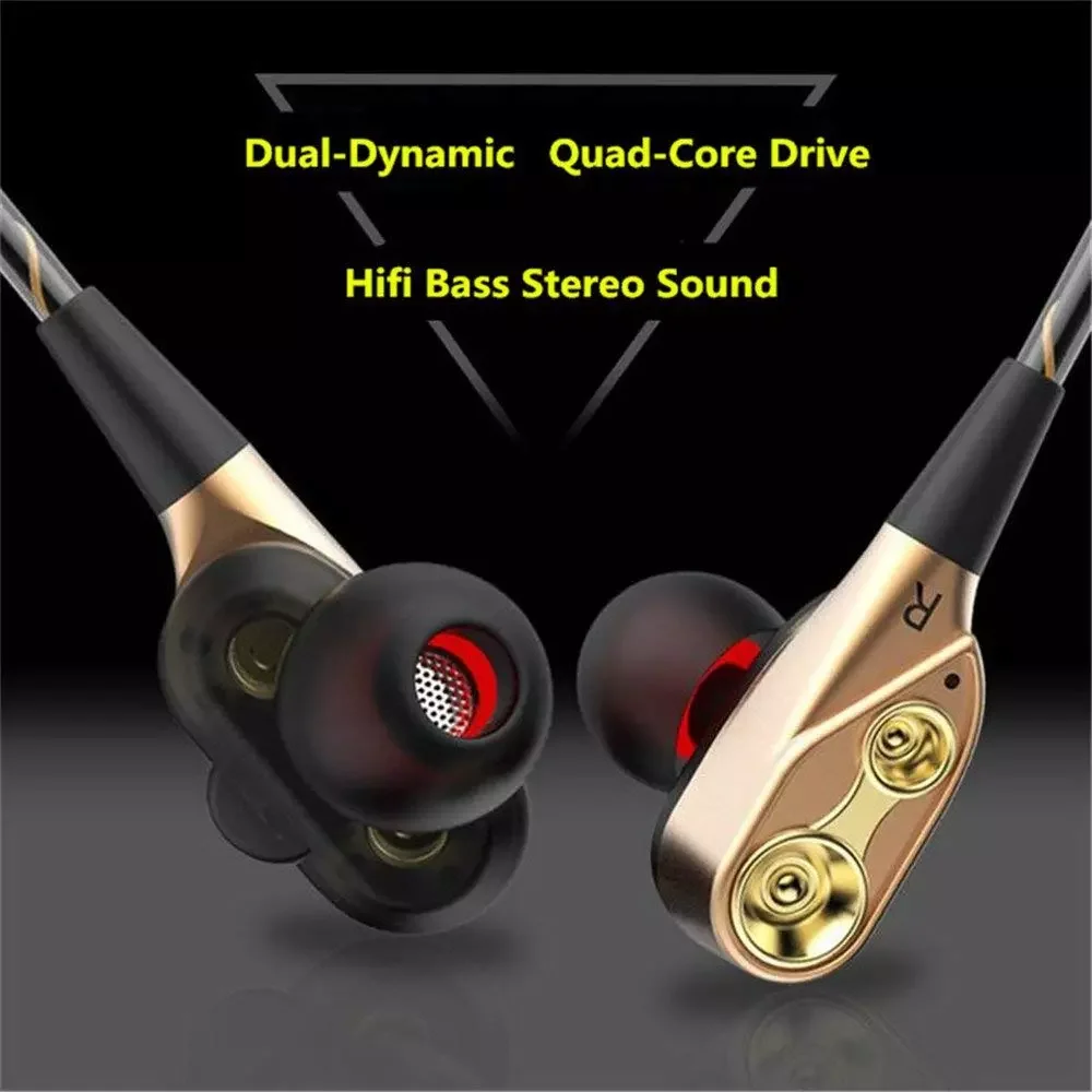 

Olhveitra Wired Earphones In Ear 3.5mm Auriculares For Mobile Phone PC Earbuds Dual Drive Stereo Earphone Headset Gamer Handfree