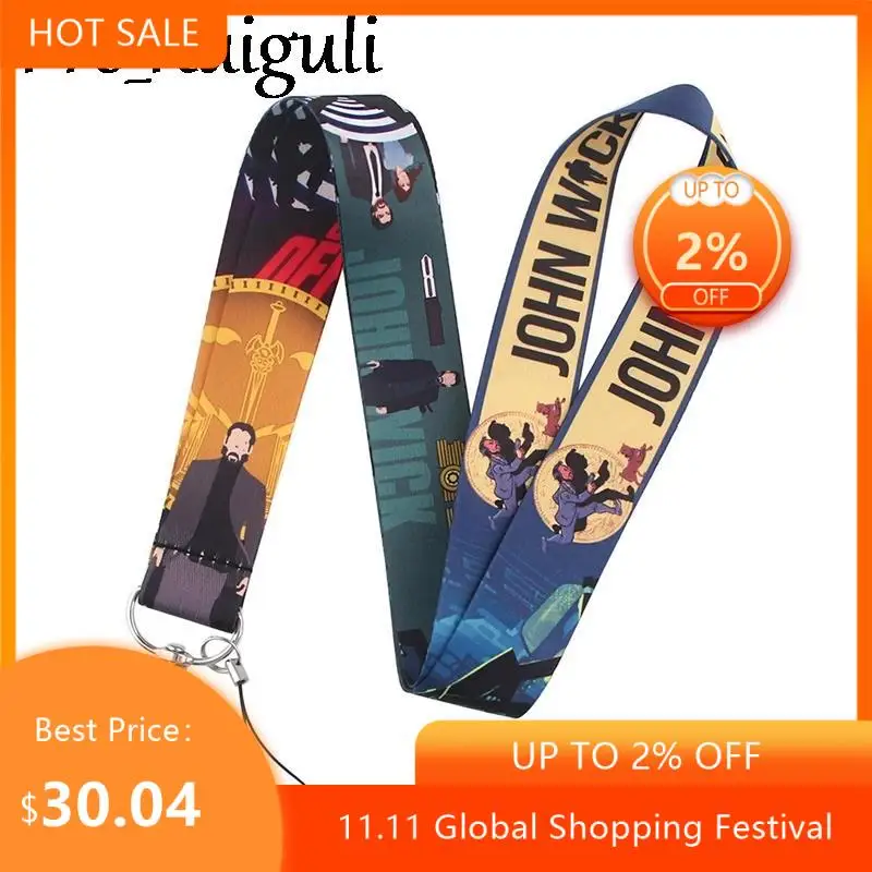 

30pcs John Wick Classical Style Lanyard For keys The 90s Phone Working Badge Holder Neck Straps With Phone Hang Ropes webbings