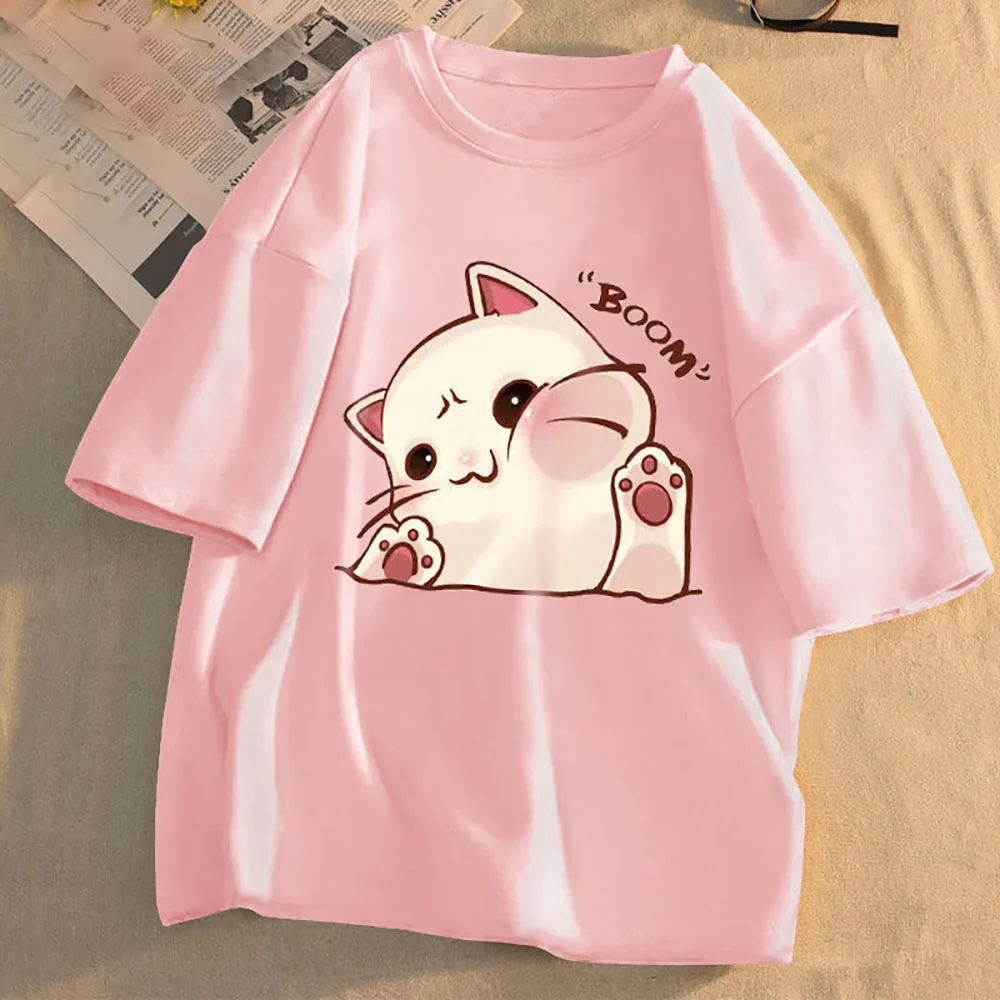 Летняя Милая женская футболка с рисунком животного из мультфильма Женская