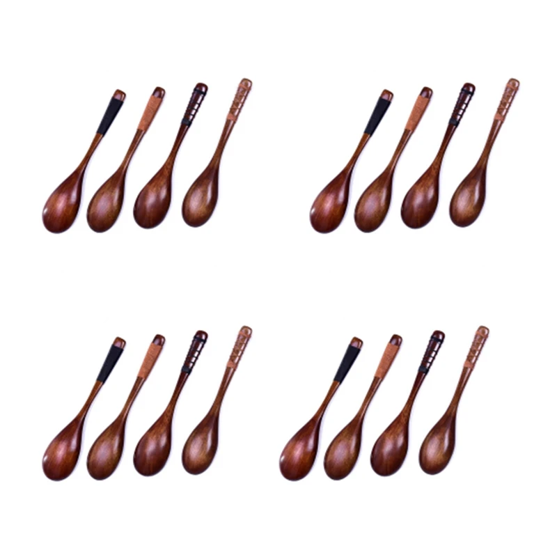

Деревянные ложки, японская деревянная ложка для риса, супа, кухни, набор деревянных ложек для еды, десертов, чайная ложка, Детская столовая п...