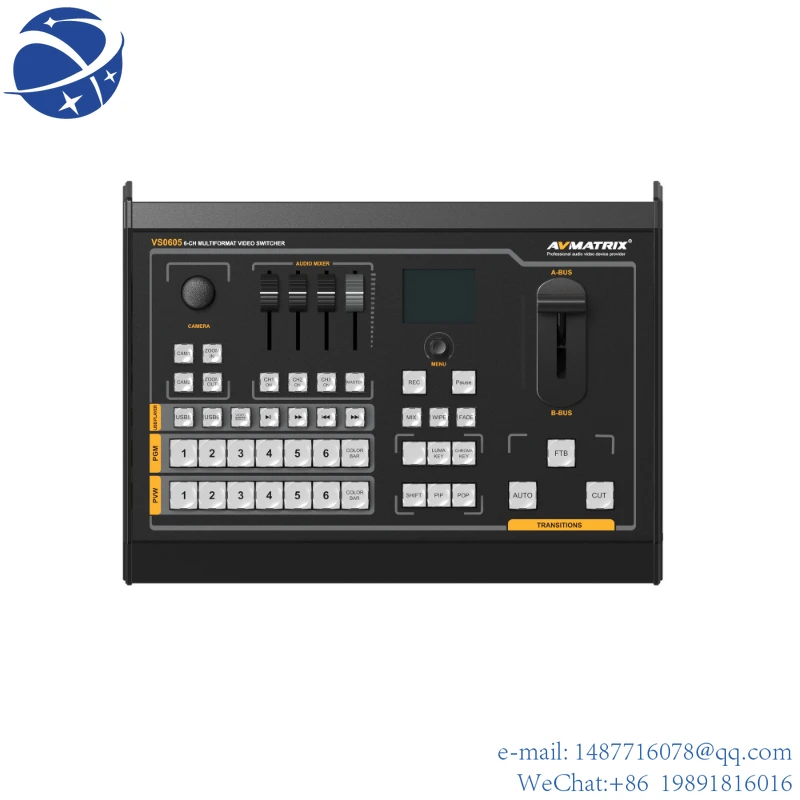 

YYHC 6 Channel Live Production Video Switcher Mixer with Recorder VS0605