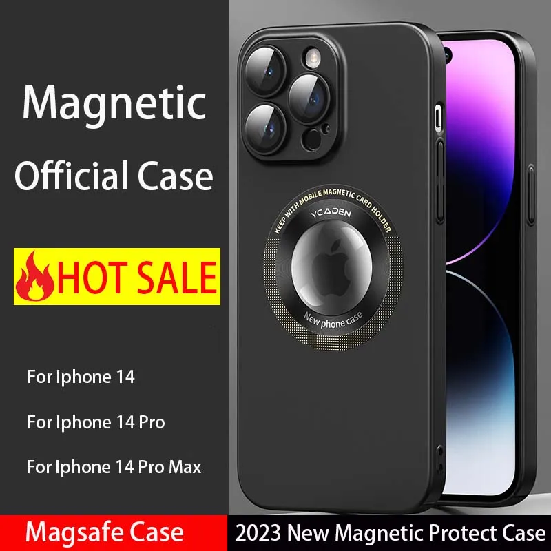 

Z-SHOW Glass Magsafe For Iphone Apple 14 Pro Max Plus Case Magnetic Wireless Charging HD Lens Protection Shockproof Cover Coque