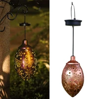 solar powered hanging light garden decoration rgb butterfly flower ip67 waterproof retro metal lamp for patioyardbalcony