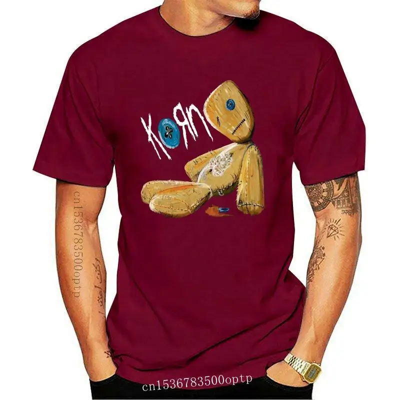 

KORN-Camiseta de манга corta/larga для мужчин, camiseta с графическим принтом рок, цвет черный, 2021