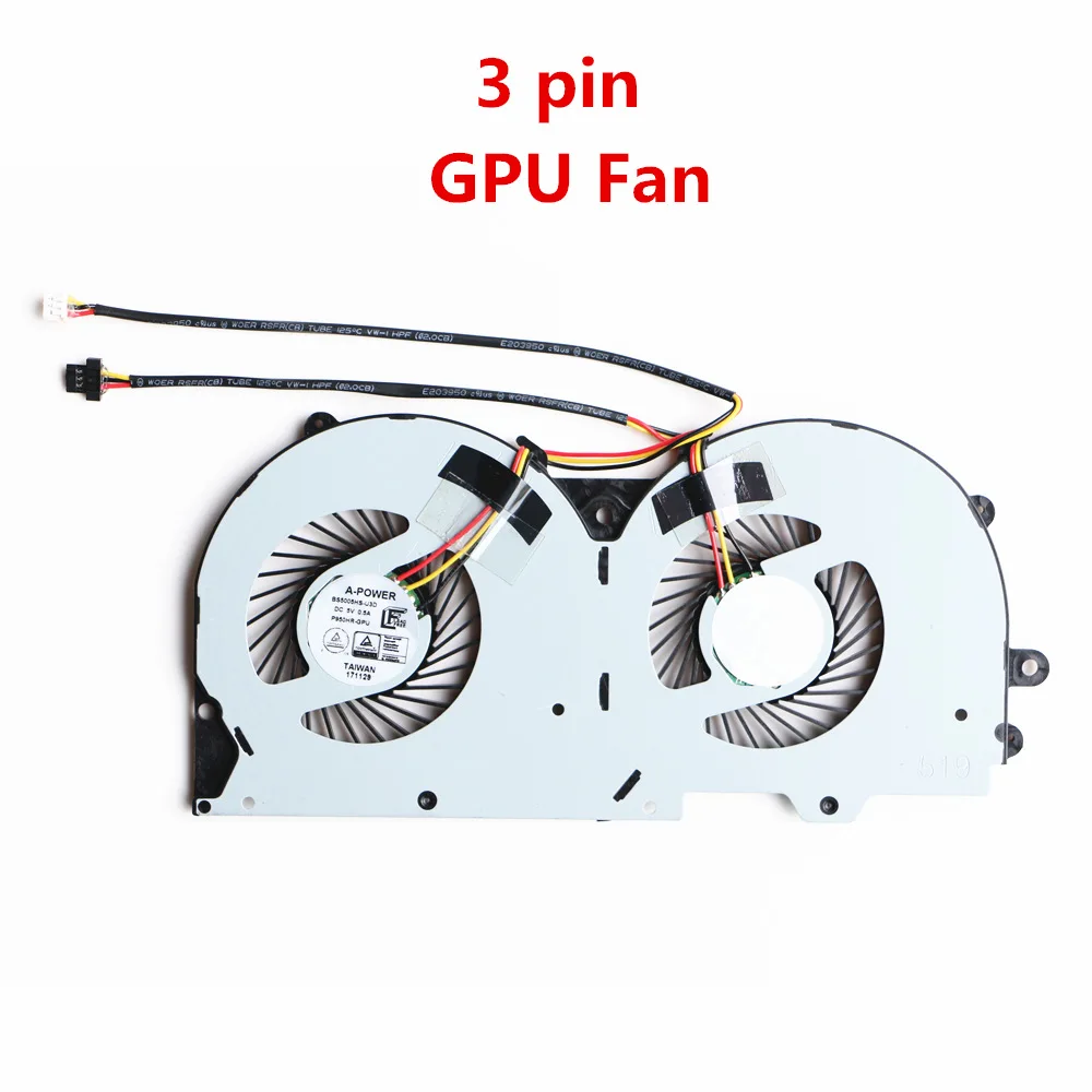 New For Clevo P950 P950HR P950ER T96E T800P950ER T97 T800 Wire Radia Genuine GPU Cooling Fan 4Pin 3Pin