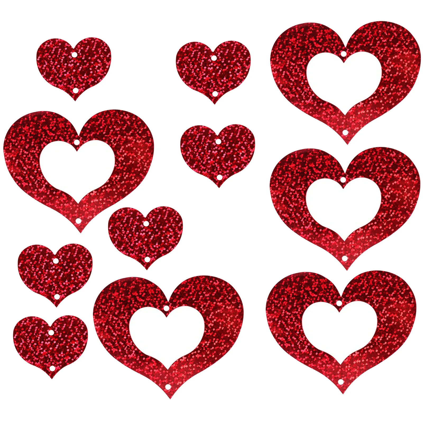 

100pcs Heart Garland Ballon Hanging Decor Wedding Birthday Marriage Proposal Party Supplies (Red)