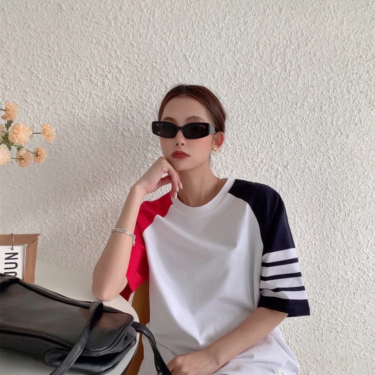 Футболка мужская в полоску люксовая брендовая тенниска из чистого хлопка с