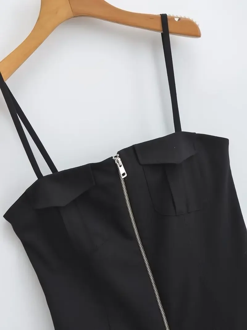 Пикантное приталенное облегающее укороченное платье на молнии Женская одежда в