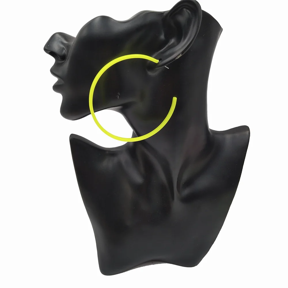 Большие круглые серьги-кольца из акриловой смолы для женщин 3 цвета открытые