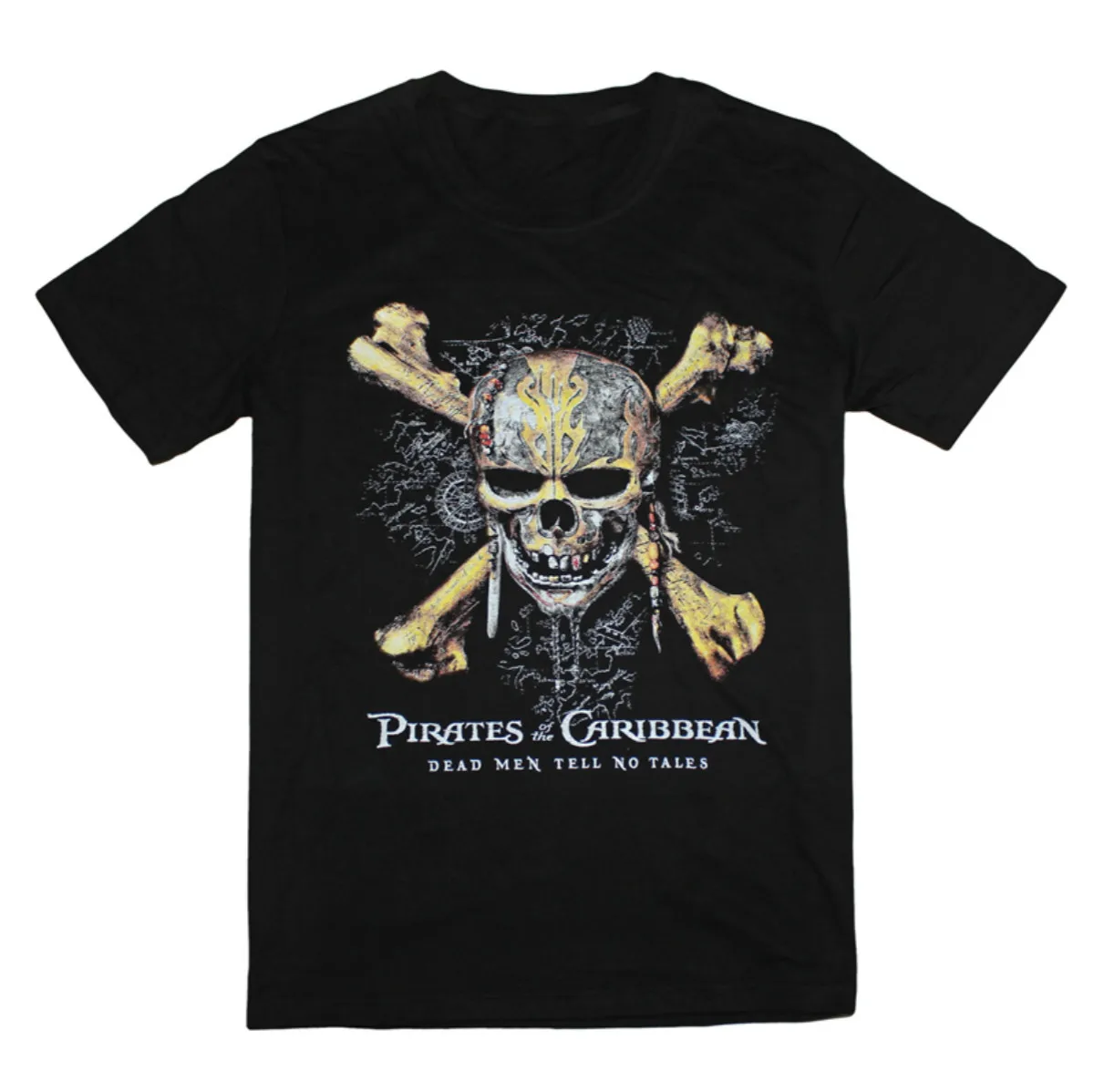 

Dead Men Tell No Tales. Pirate Movies Crossed Bone Skull Printed T Shirt. Short Sleeve 100% Cotton Casual T-shirts Loose Top