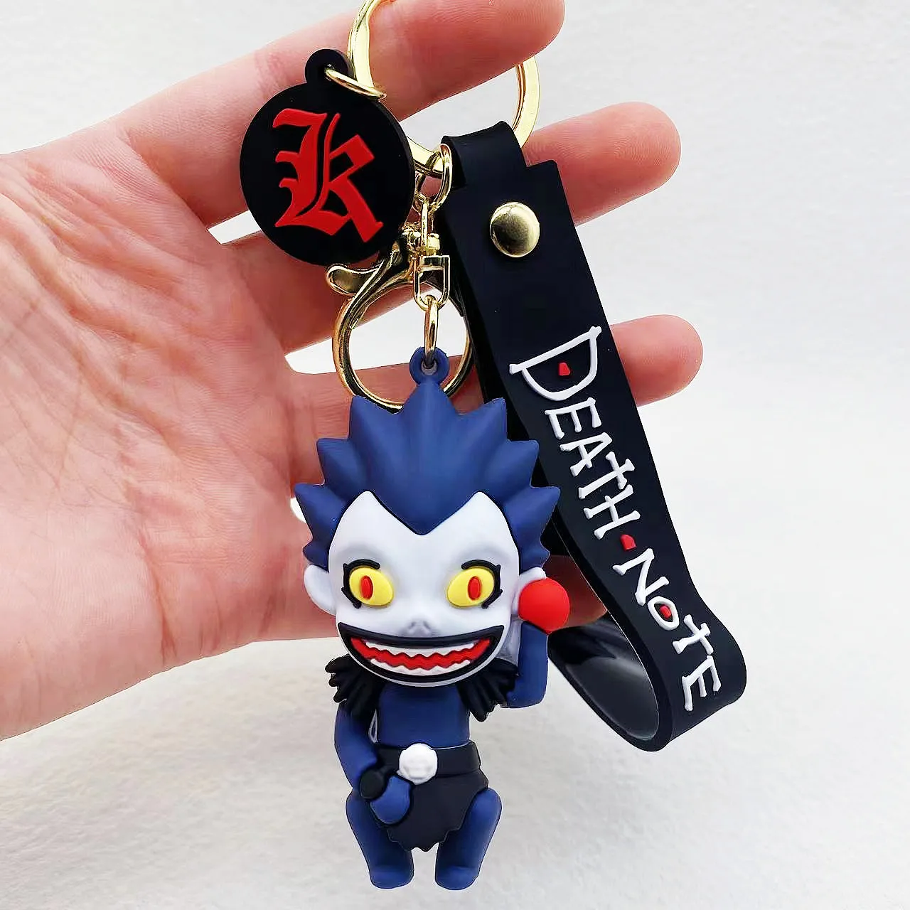 Anime DEATH NOTE Light Killer Ryuk Figure Keychain Cartoon Cosplay PVC Key Rings Trinket Props Bag Doll Key Buckles