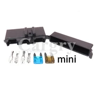 1 set 2 ways small in line inline fuse holders with crimp terminal mini blade type fuse holder
