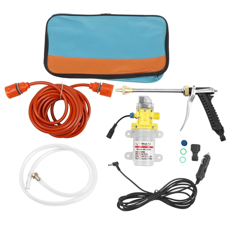 

Car Washer Kit, 12 Volt Portable High Pressure Water Pump, Car Wash Device Fit For Auto Rv Marine,Pets Showering,Window Cleaning