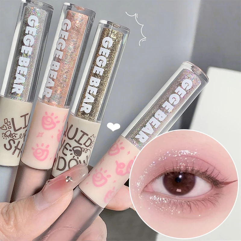 

Glitter Liquid Eyeshadow Double-headed Pearlescent Sequins Matte Grey Pink Shining Eye Shadow Makeup Waterproof Eyes Cosmetics