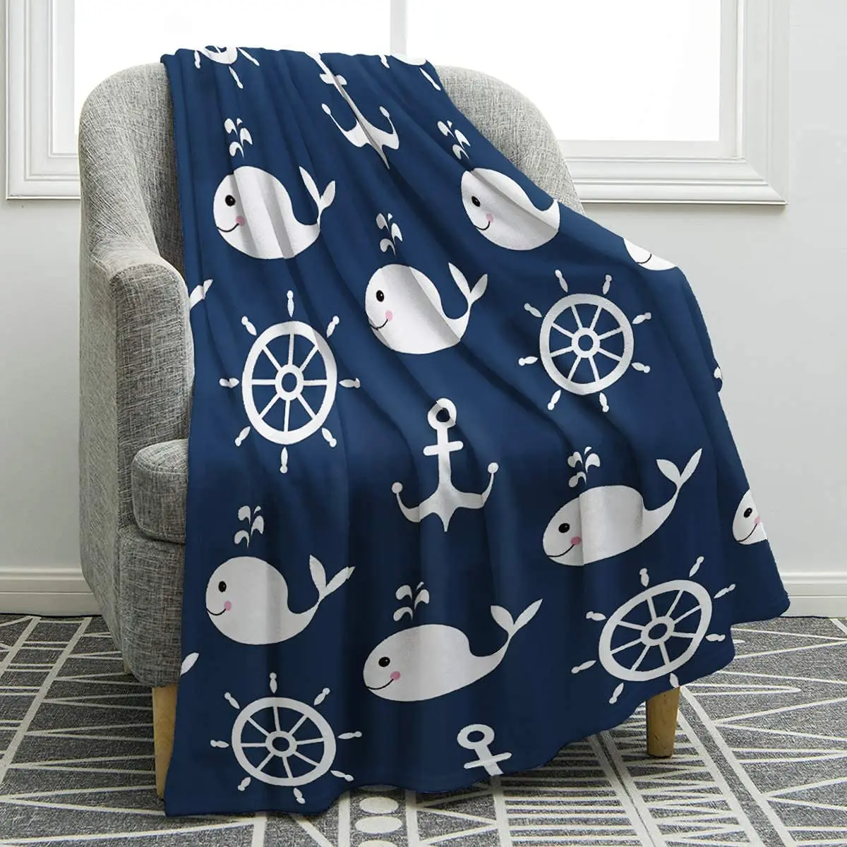 

Whale Throw Blanket Soft Comfort Cozy Bed Couch Blanket Plush Microfiber