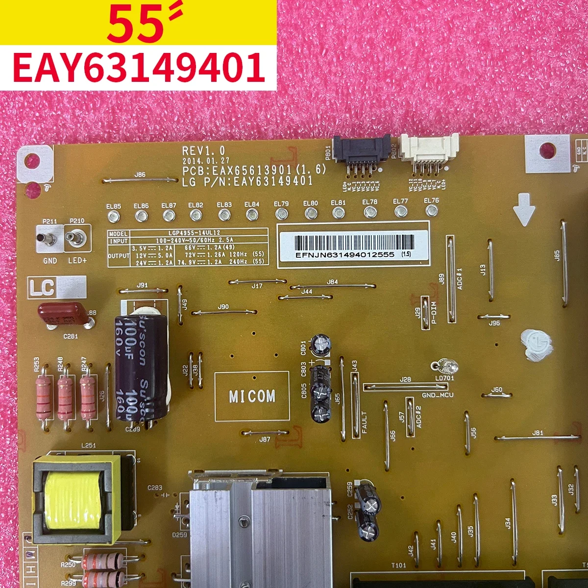 Фото Плата блока питания 100% протестированная EAX65613901 для 49UB820V 49UB850V 49UF695V 55UB820V 55UB830V 55UF695V 55UB950V EAY63149401 №1