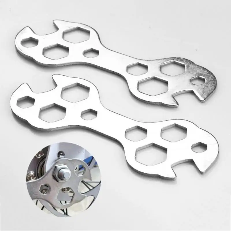 

10 In 1 Portable Bicycle Wrench Repair Tools 8-17mm Hex Multihole Screw Spanner Multi Functions Flat Hexagon Wrench Bicycle Tool